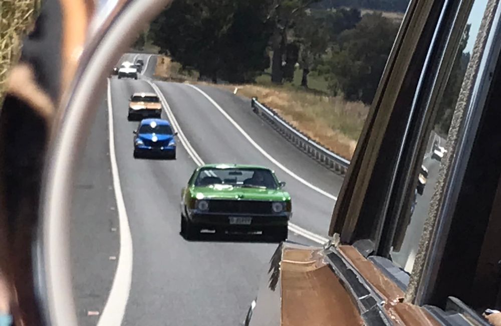The Mopars following the VIP